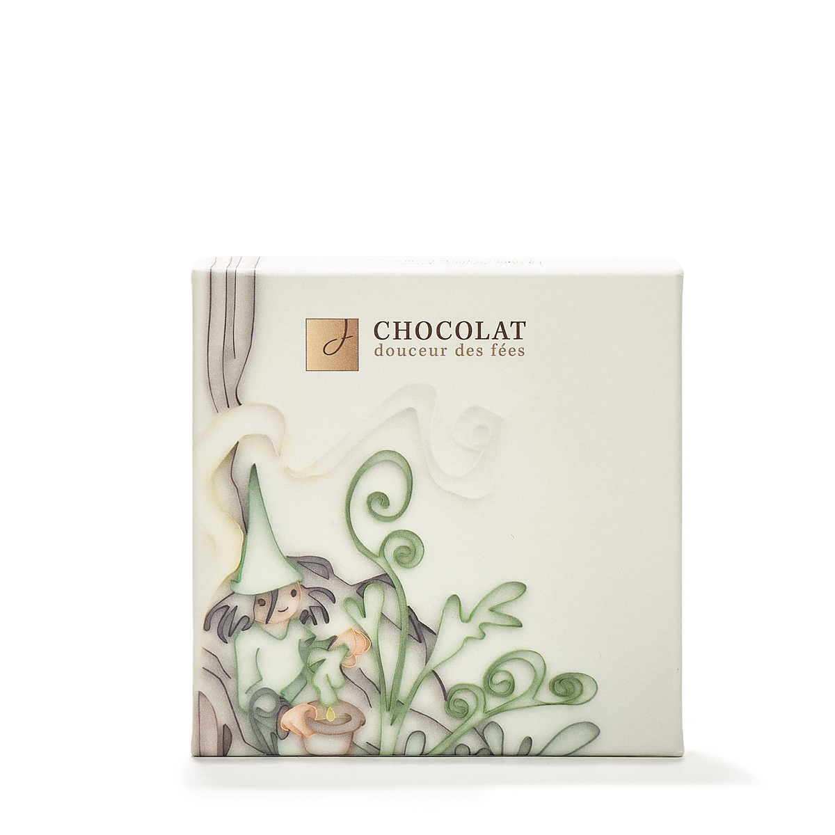 Douceur des Fées 9 pieces box of absinthe infused chocolates front view