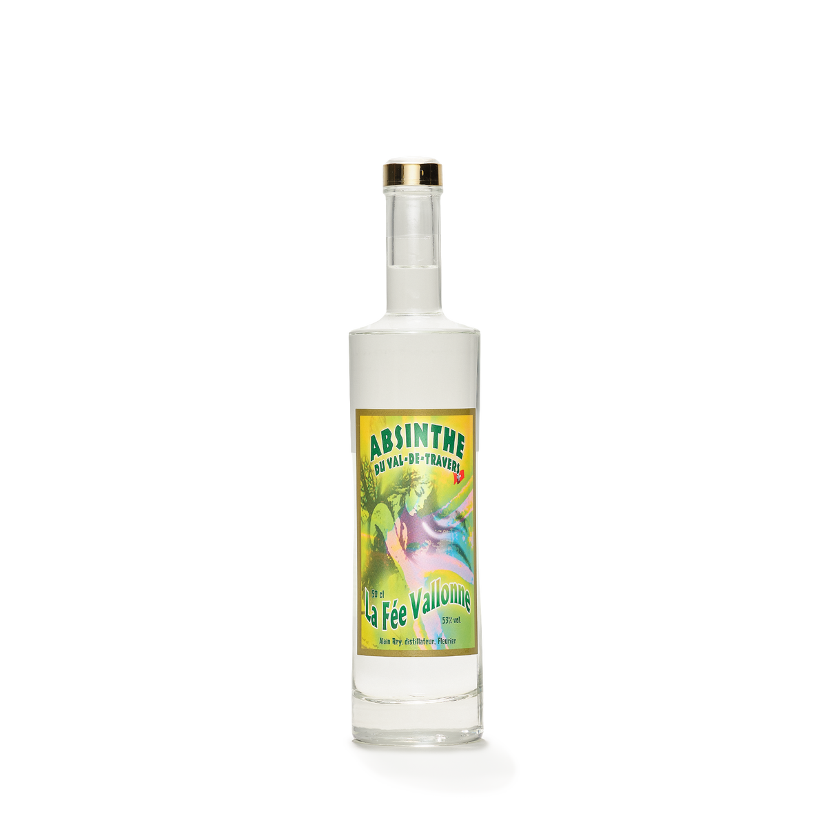 Distillerie Alain Rey Fée Vallonne absinthe blanche 50cl 53% front view