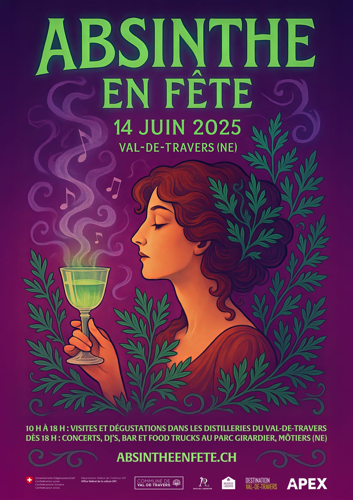 Poster for the 2025 edition of Absinthe en Fête