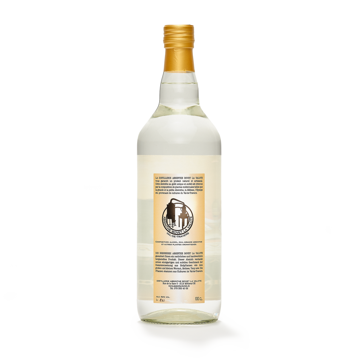 Absinthe Bovet-La Valote Absinthe Blanche Le Chat 100cl back view