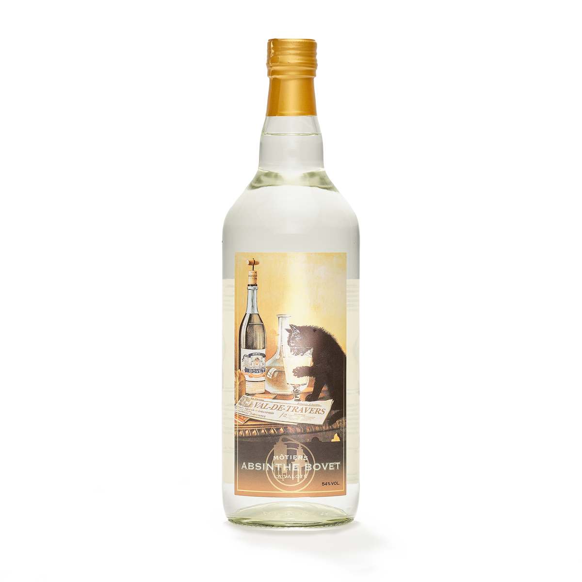 Absinthe Bovet-La Valote Absinthe Blanche Le Chat 100cl front view