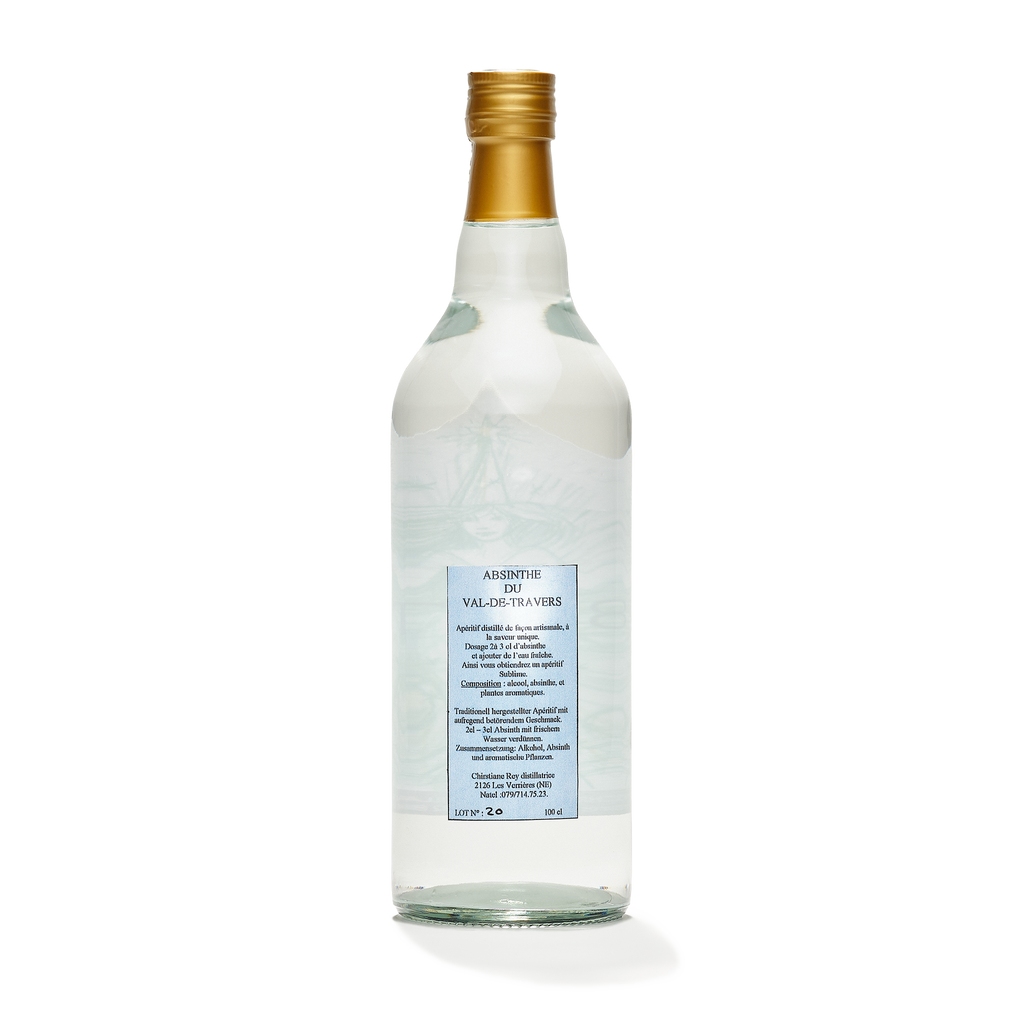 Christian Rey absinthe bottle 100cl 55% back view