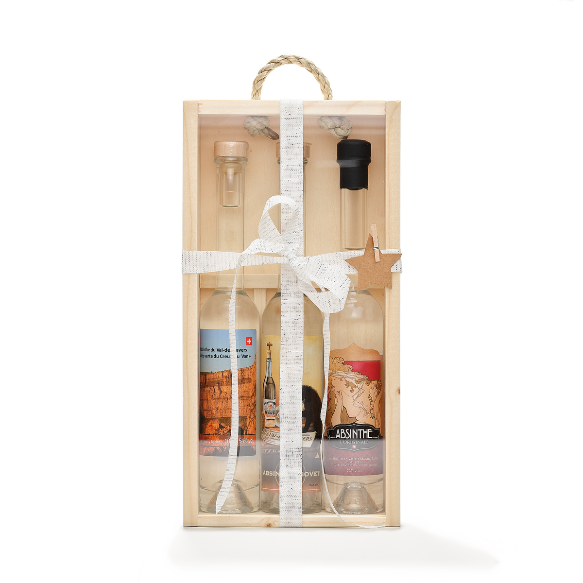 Tasting box set with 3 absinthe bottle of 10cl