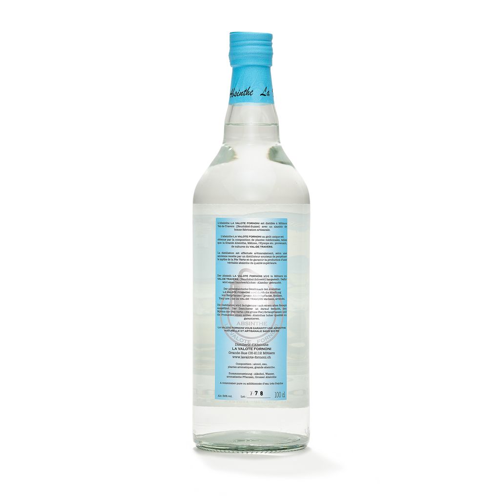 Distillerie Les Artisans de l'Absinthe Christiane Rey absinthe bottle 100cl 55% back view