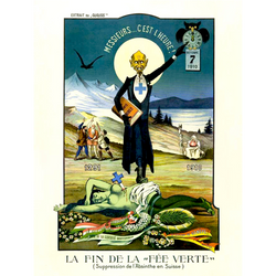Vintage Fin de la Fée Verte End of the Green Fairy prohibition era poster