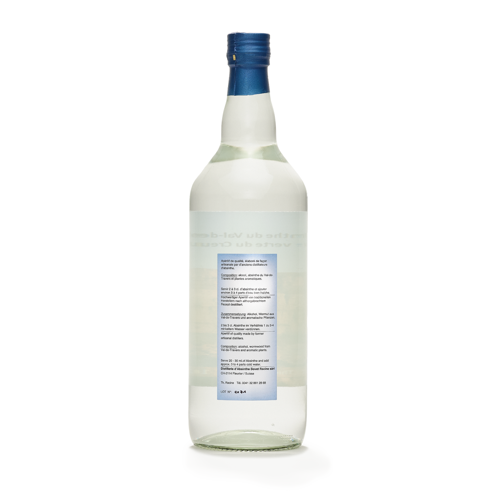 Distillerie Thierry Racine La Creux du Van absinthe blanche 100cl 54% back view