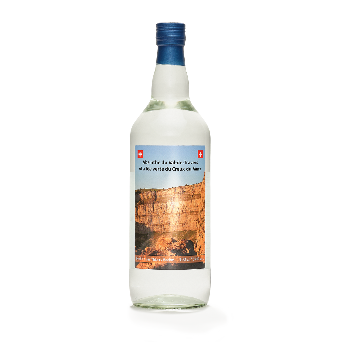 Distillerie Thierry Racine La Creux du Van absinthe blanche 100cl 54% front view