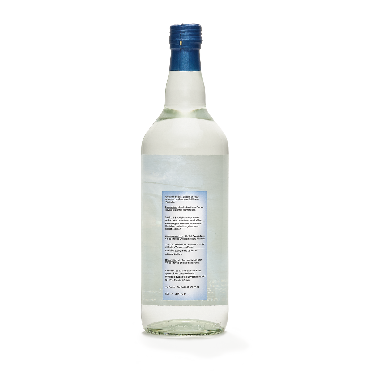 Distillerie La Chaleureuse Grand Frisson absinthe blanche 100cl 52% back view