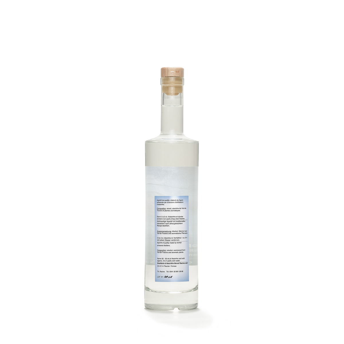 Distillerie Thierry Racine L'Opaline absinthe blanche 50cl 54% back view