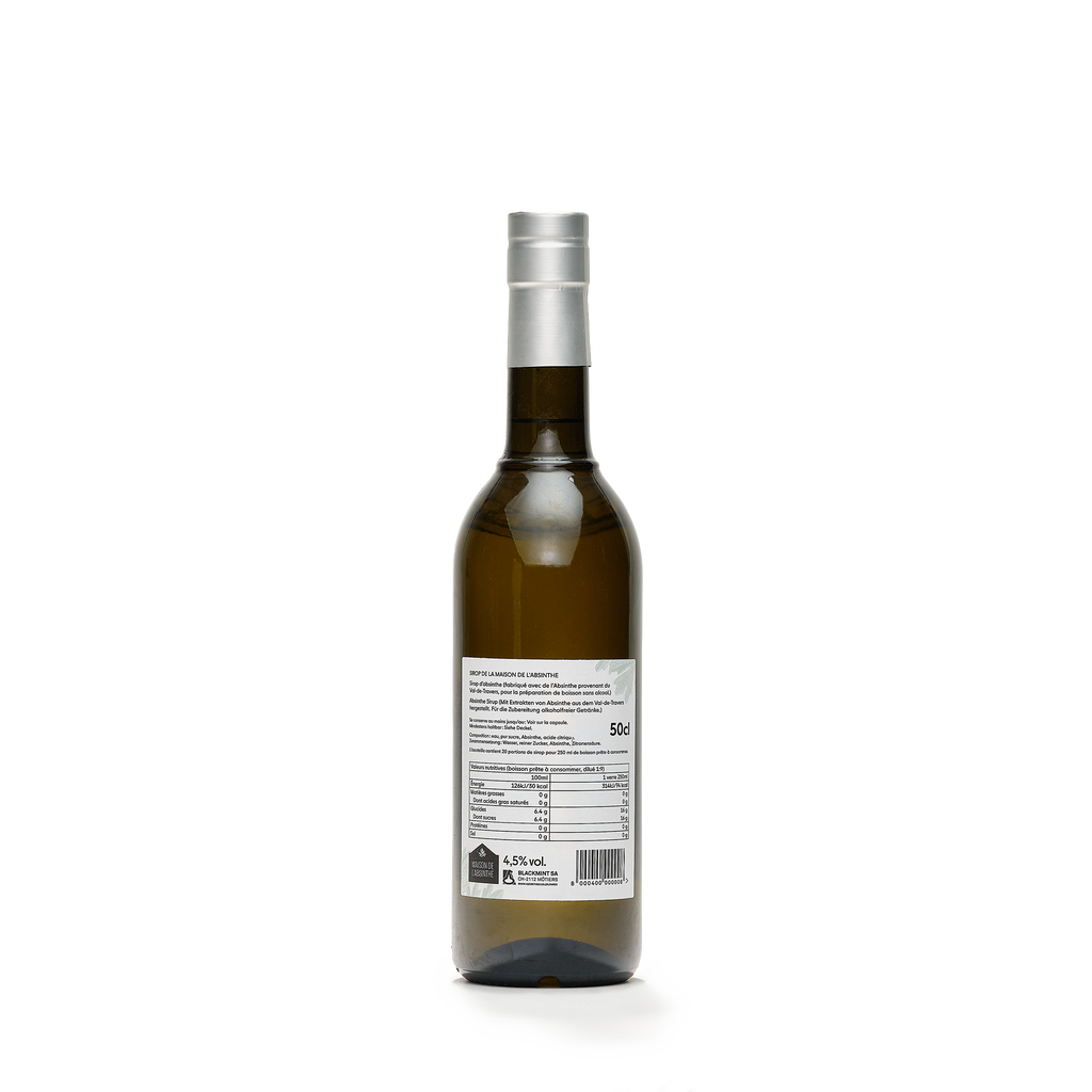 Maison de l'absinthe absinthe syrup 4,5% alcohol 50cl back view