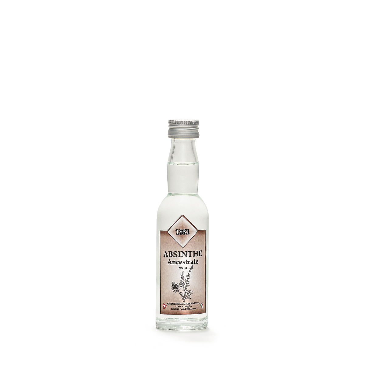 Distillerie L'Herboriste L'Ancestrale absinthe blanche 04cl 70% front view