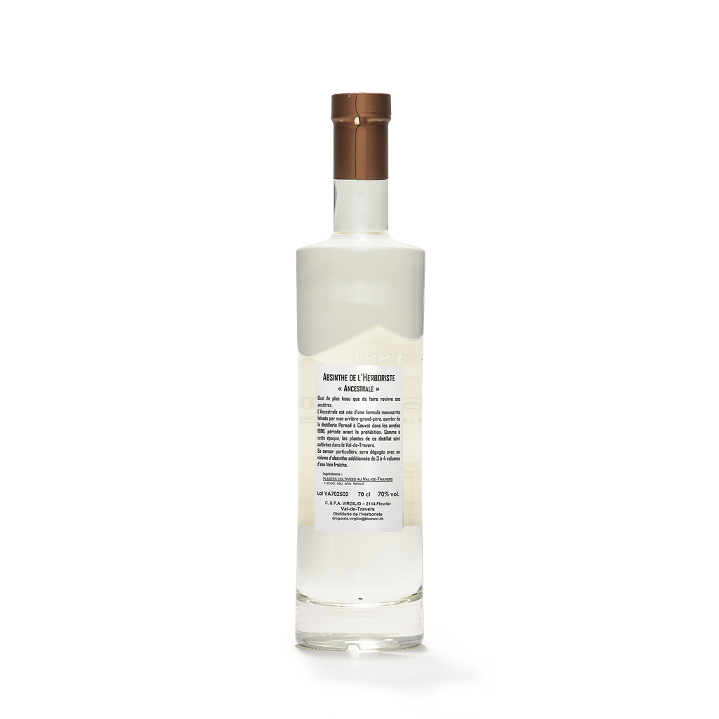 Distillerie L'Herboriste L'Ancestrale absinthe blanche 70cl 70% back view