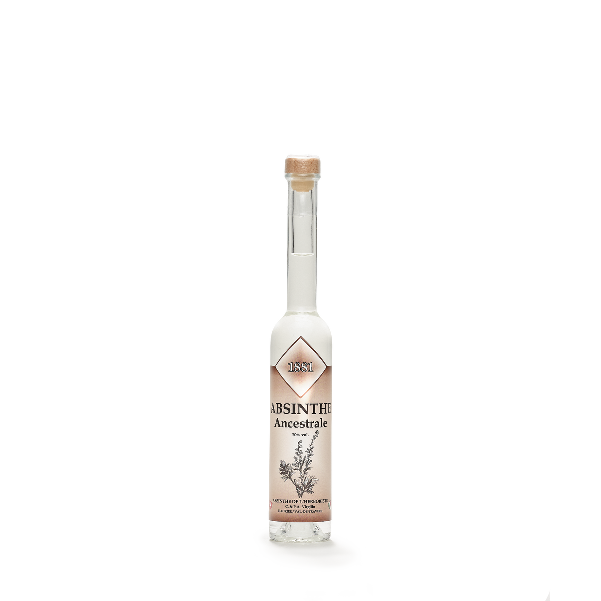 Distillerie L'Herboriste L'Ancestrale absinthe blanche 10cl 70% front view