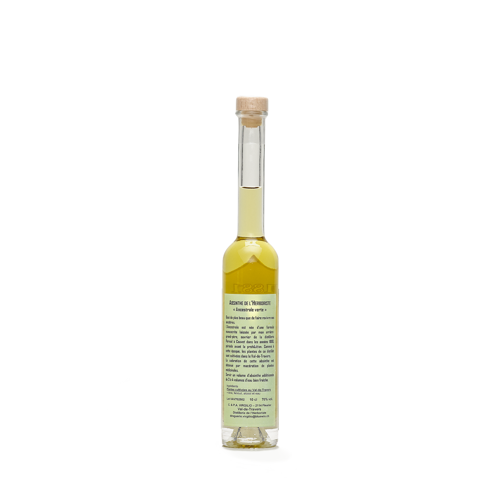 Distillerie L'Herboriste absinthe verte L'Ancestrale 10cl 70% back view