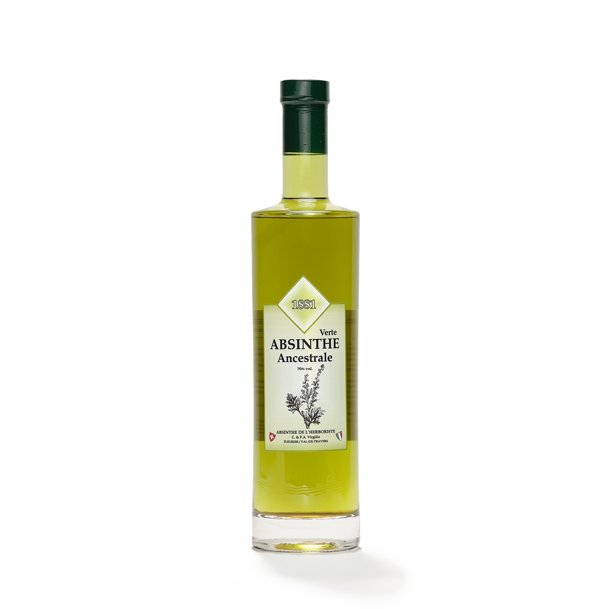 Distillerie L'Herboriste bottle of L'Ancestrale Verte 70cl front view