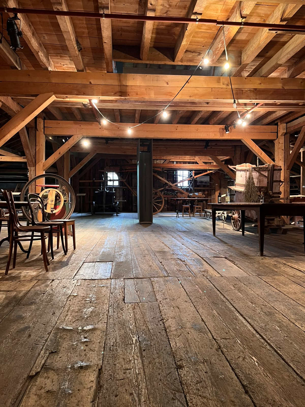 The timber hall of the Boveresse absinthe drying house