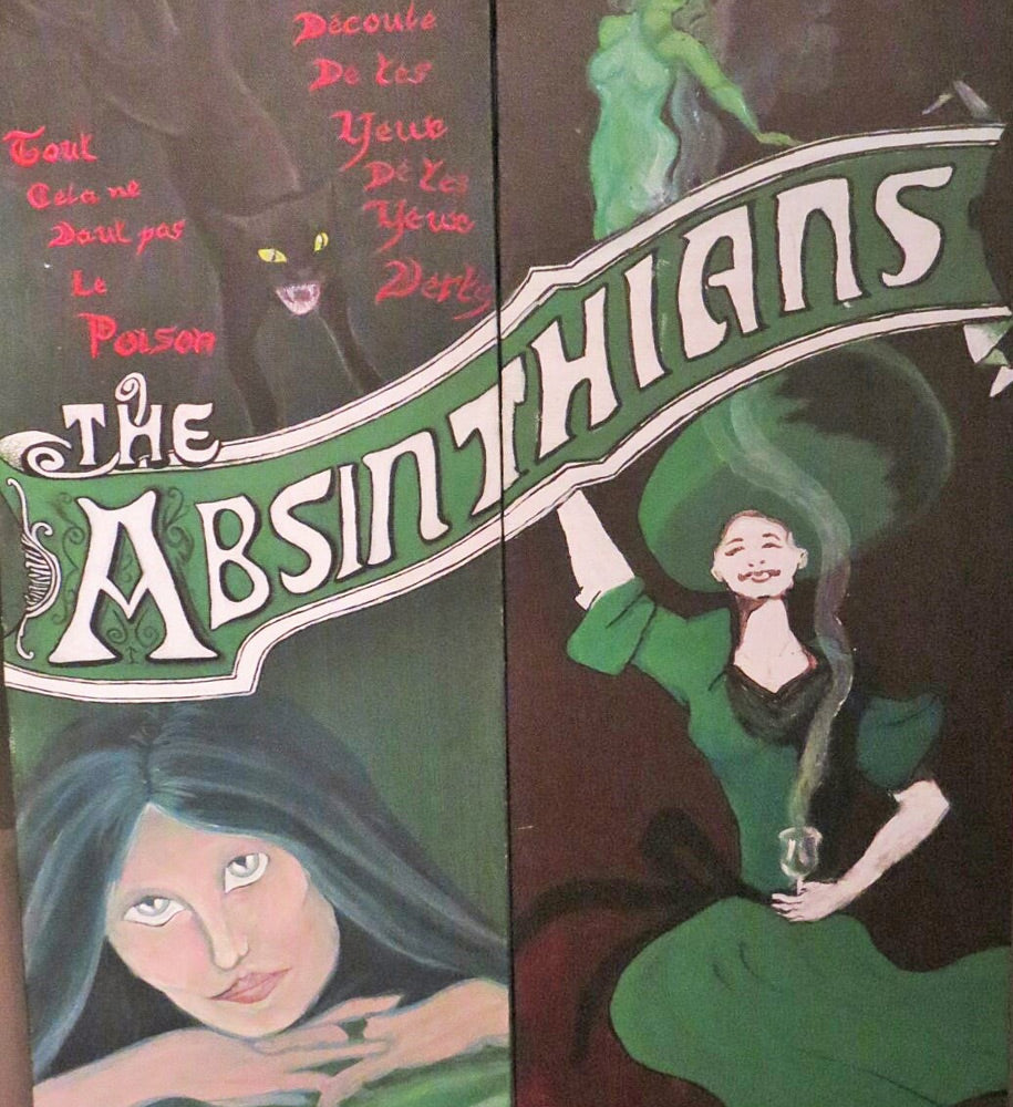 A painting by a Lycée Xavier Marmier student, shown in the Absinthe sur toiles exhibition