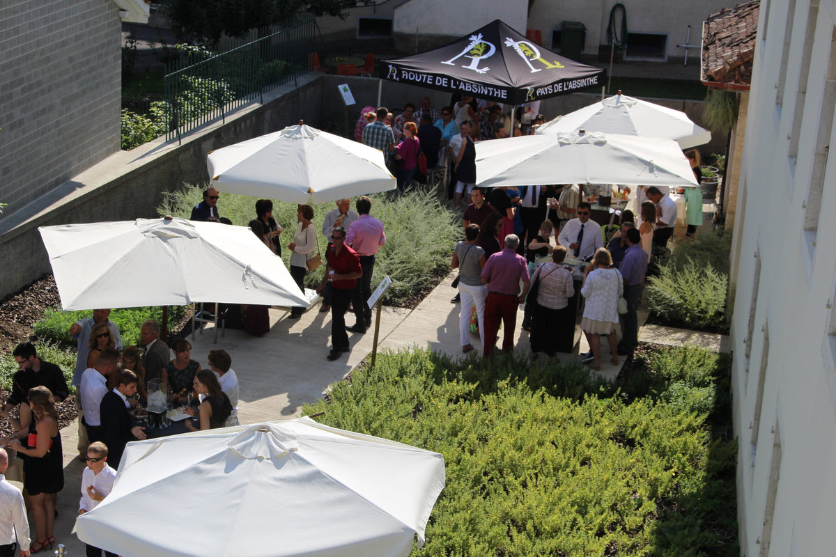 The museum garden at Maison de l'Absinthe during the 2022 edition of Absinthe en Fête