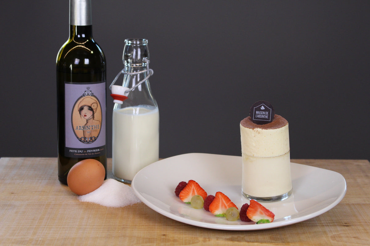 Absinthe-infused dessert with fresh ingredients for the Dessert Défendu culinary workshop